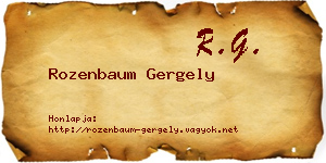 Rozenbaum Gergely névjegykártya